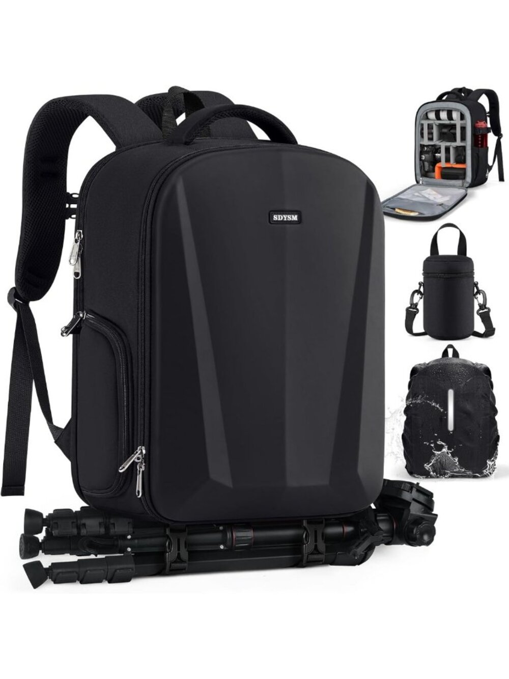 Waterproof DSLR Camera Backpack with Lens Pouch & 15.6" Laptop Compartment